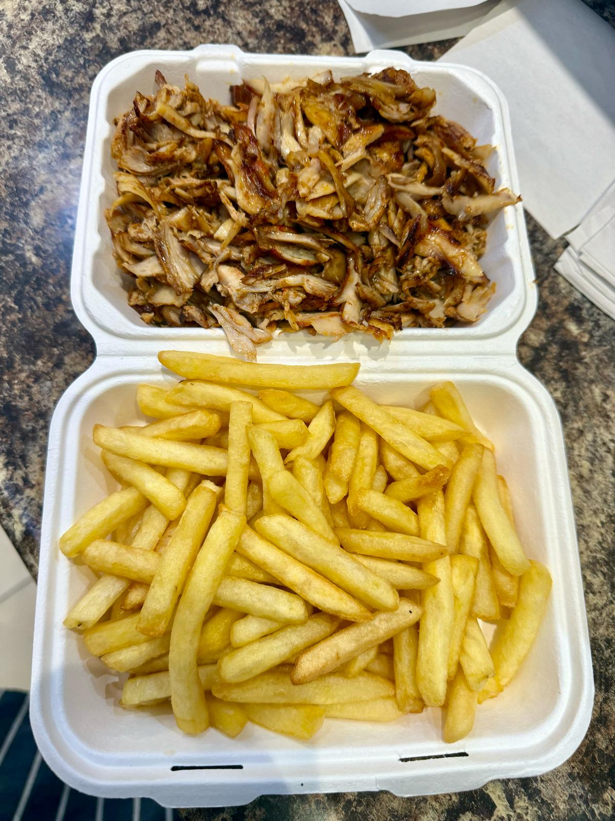 Chicken Doner Meat and Chips